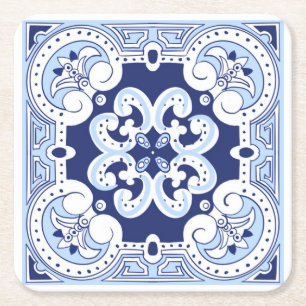 Dessous De Verre Carré tuiles siciliennes, tuiles de majolica