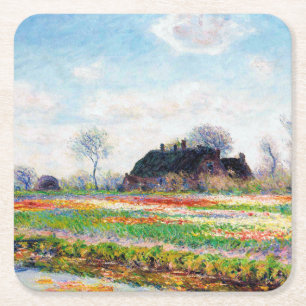 Dessous De Verre Carré Tulip Fields dans les Pays-Bas, Monet