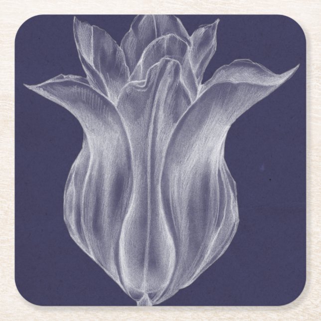 Dessous De Verre Carré Tulipe monochrome III (Devant)
