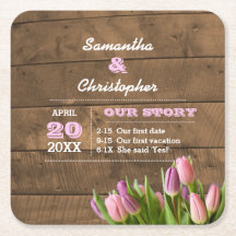 Tulipes & Barnwood Pastel Mariage personnalisé