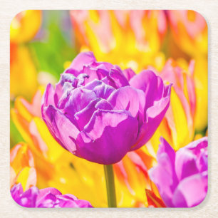 Dessous De Verre Carré Tulipes Envoûtantes 12