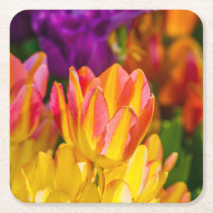 Dessous De Verre Carré Tulipes Envoûtantes 16