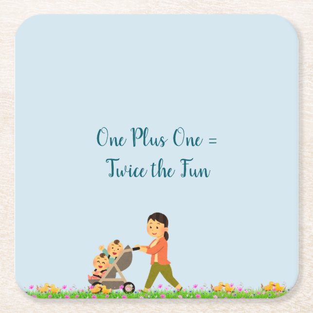 Dessous De Verre Carré Twin Babies Spring Douche (Devant)