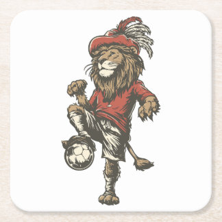 Dessous De Verre Carré Two‑Tailed Lion Striker
