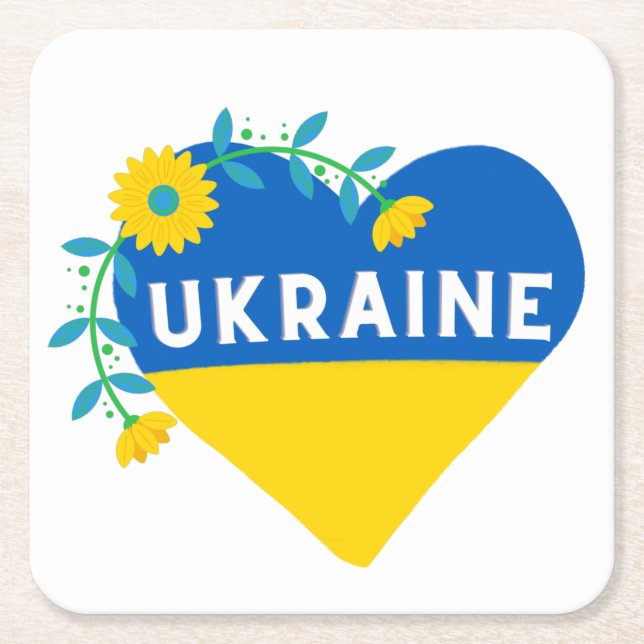 Dessous De Verre Carré Ukraine Flower Heart (Devant)