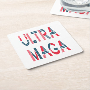 Dessous De Verre Carré Ultra MAGA Trump Patriotique Républicain Conservat