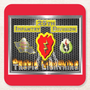 Dessous De Verre Carré Un cadeau de la 25e division d'infanterie
