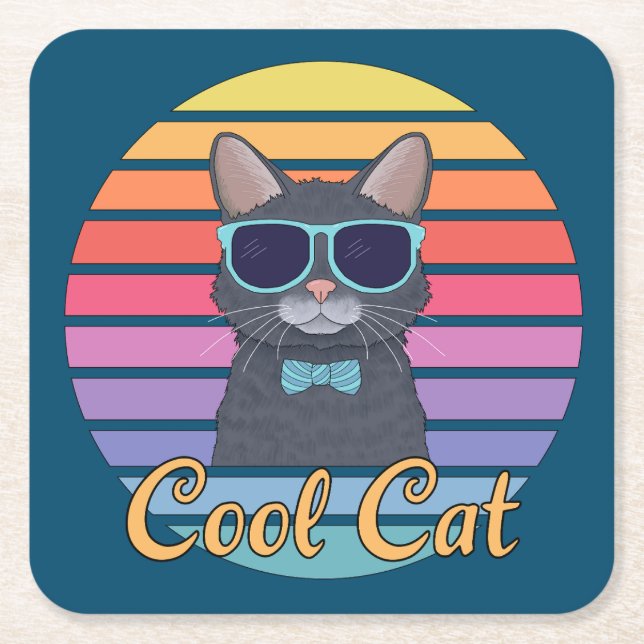 Dessous De Verre Carré Un chat Cool (Devant)
