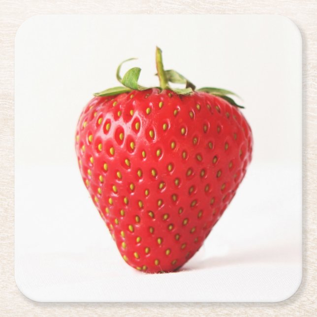 Dessous De Verre Carré Un coastère de fraise rouge (Devant)