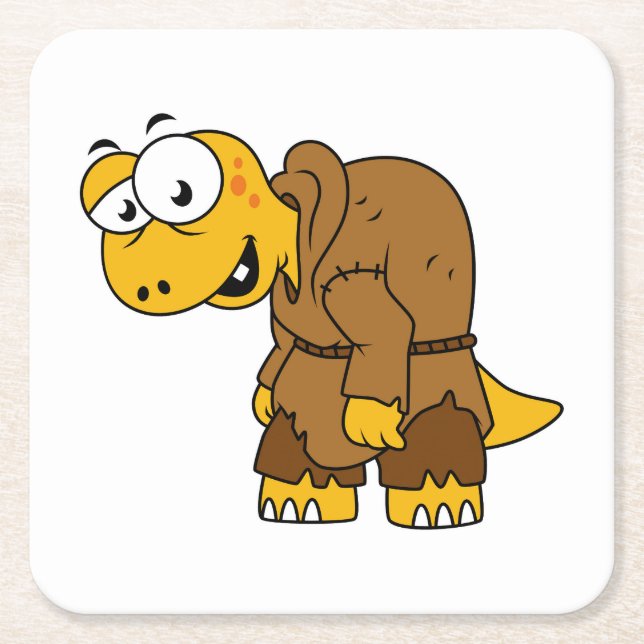 Dessous De Verre Carré Un Dinosaure Dinosaure Hunchback. (Devant)