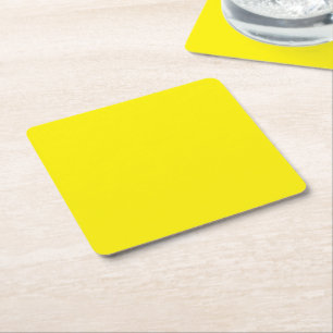 Dessous De Verre Carré un fond jaune avec une bordure noire