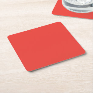 Dessous De Verre Carré un fond rouge avec une bordure blanche