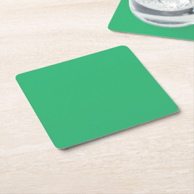 Dessous De Verre Carré un fond vert avec une bordure blanche (Incliné)