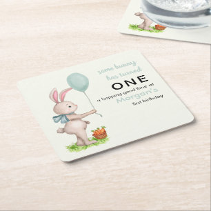 Dessous De Verre Carré Un lapin est un mignon lapin Ballot 1er anniversai