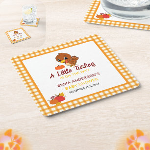 Dessous De Verre Carré Un Petit Baby shower Turc Tombe Thankgiving
