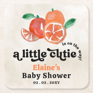 Dessous De Verre Carré Un Petit Cutie Se Trouve Sur Le Chemin Du Baby sho