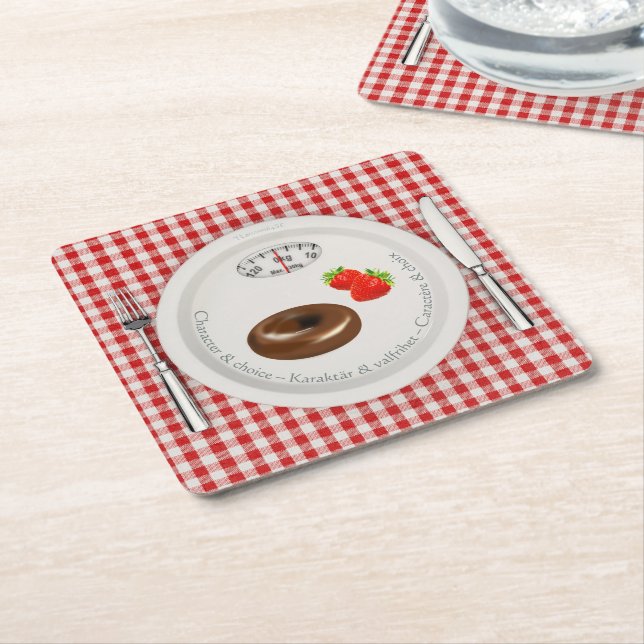 Dessous De Verre Carré Underlägg — Diet (Incliné)