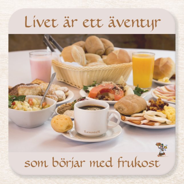 Dessous De Verre Carré Underlägg — Frukost (Devant)