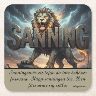 Dessous De Verre Carré Underlägg — Lejon, sanning