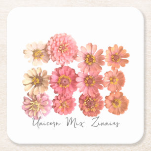 Dessous De Verre Carré Unicorn Zinnia Collage Dessous de verre papier