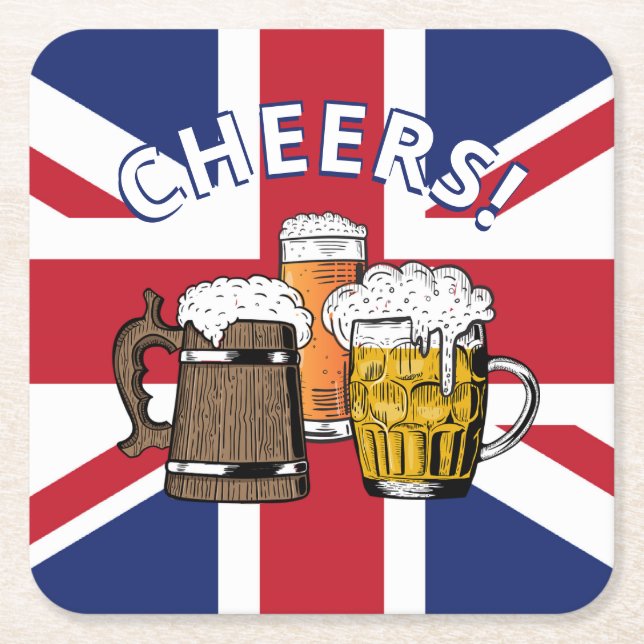 Dessous De Verre Carré UNION JACK Great British Beer (Devant)