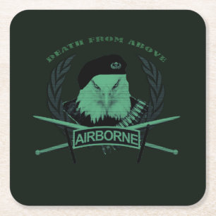 Dessous De Verre Carré Unités aéroportées style militaire