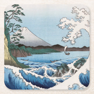 Dessous De Verre Carré Utagawa Hiroshige - Mer au large de Satta, provinc