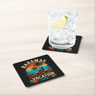 Dessous De Verre Carré Vacances Bahamas Sable Mer Soleil 2026
