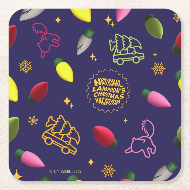 Dessous De Verre Carré Vacances de Noël | Motif de vacances (Devant)