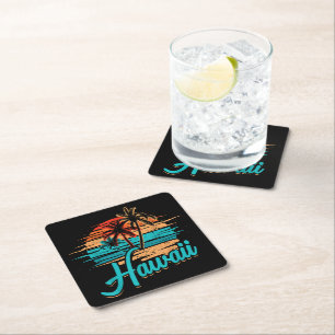 Dessous De Verre Carré Vacances tropicales à Hawaii îles Hawaïennes