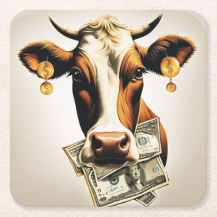 Dessous De Verre Carré Vache en espèces