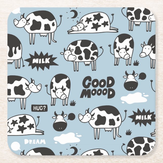 Dessous De Verre Carré Vache et lait (Devant)