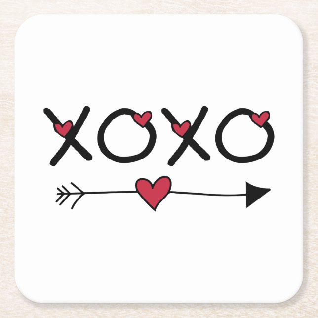 Dessous De Verre Carré Valentines XOXO (Devant)