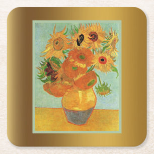 Dessous De Verre Carré Van Gogh - Douze tournesols