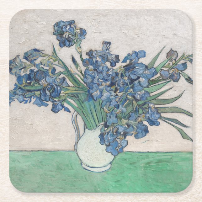 Dessous De Verre Carré Van Gogh Iris Vase Peinture Impressionnisme (Devant)