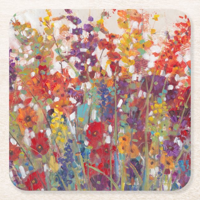 Dessous De Verre Carré Variété de fleurs (Devant)