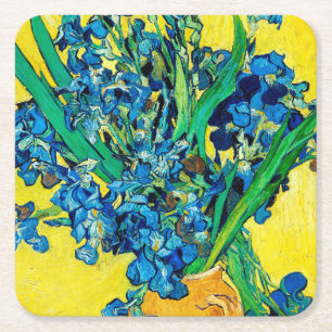 Dessous De Verre Carré Vase avec Irises, Van Gogh