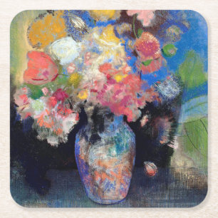 Dessous De Verre Carré Vase de fleurs, Redon