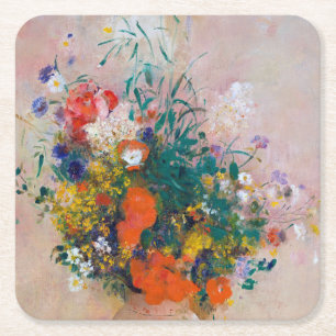 Dessous De Verre Carré Vase de fleurs, Redon