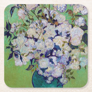 Dessous De Verre Carré Vase de Roses, Vincent van Gogh