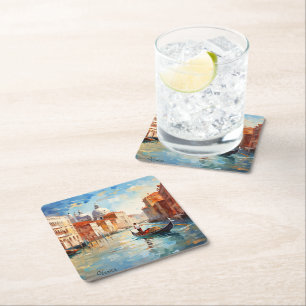 Dessous De Verre Carré Venise peinte, Italie