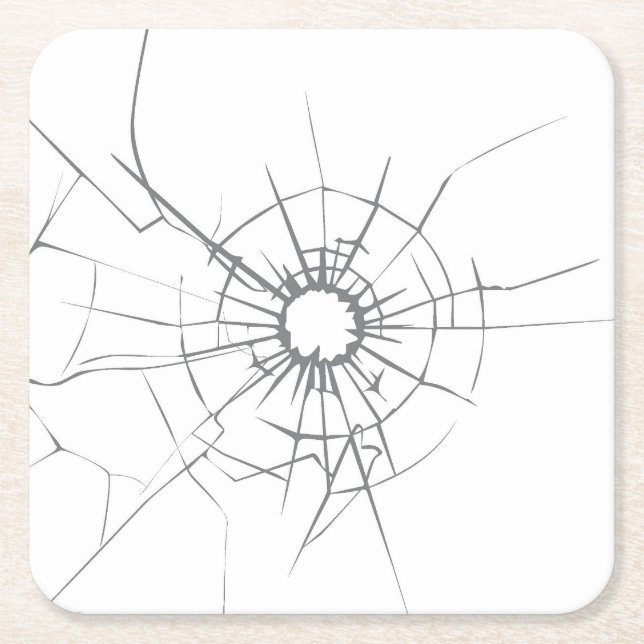 Dessous De Verre Carré Verre cassé mou avec trou (Devant)