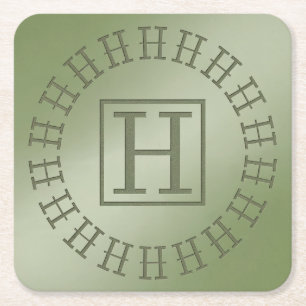 Dessous de verre Carré vert clair H Monogramme