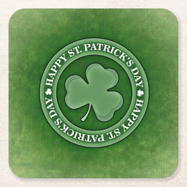 Dessous De Verre Carré Vert de la Saint-Patrick (Devant)