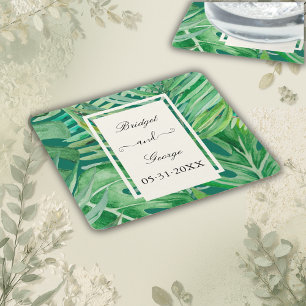 Dessous De Verre Carré vert émeraude mariage tropical