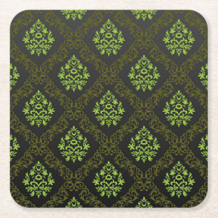 Dessous De Verre Carré Vert floral de papier peint