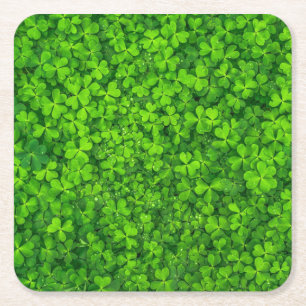 Dessous De Verre Carré vert shamrock, Saint Patrick's Day,