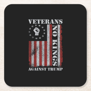 Dessous De Verre Carré Vétérans Militaires Protestent Drapeau Patriotique