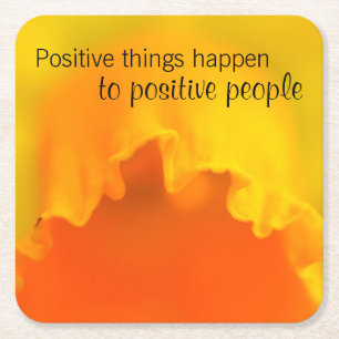 Dessous De Verre Carré Vibes Positives Inspirant Daffodil Jaune Citation