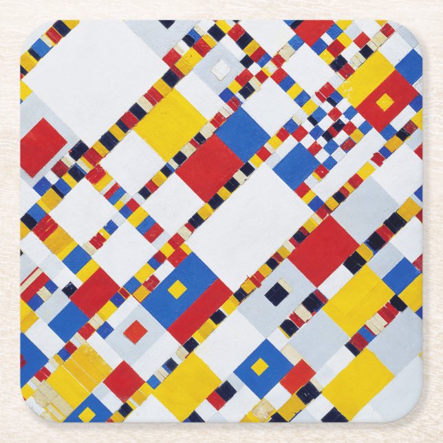 Dessous De Verre Carré Victory Boogie Woogie, Mondrian (Devant)